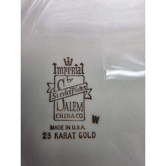 Antique Salem China Imperial Service Plate 23K Gold Trim‎ - Picture 2 of 6